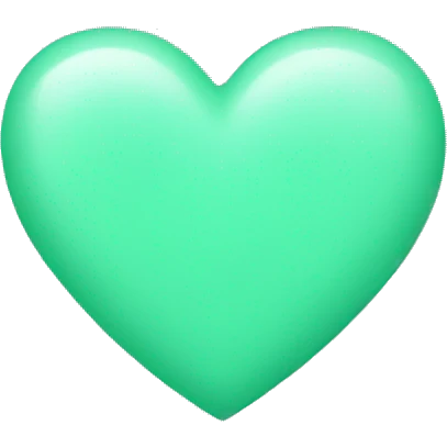 Mint green heart emoji