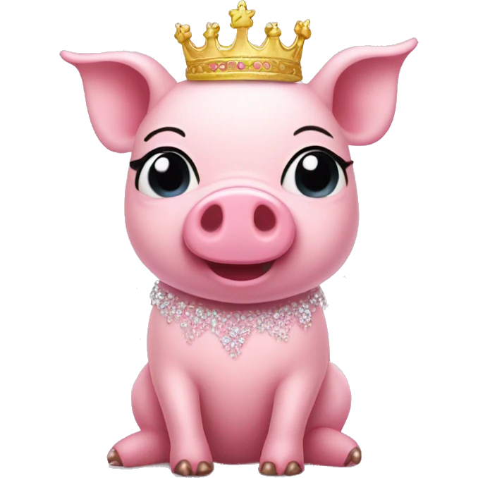 Pink pig in tutu and tiara emoji