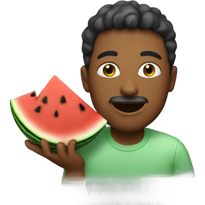 Man eating watermelon emoji