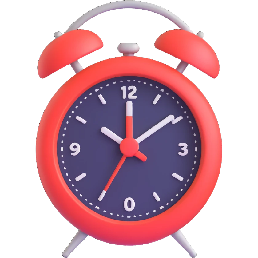 alarm icon in color #edd6a0, 3D style, playful, rounded, minimal emoji