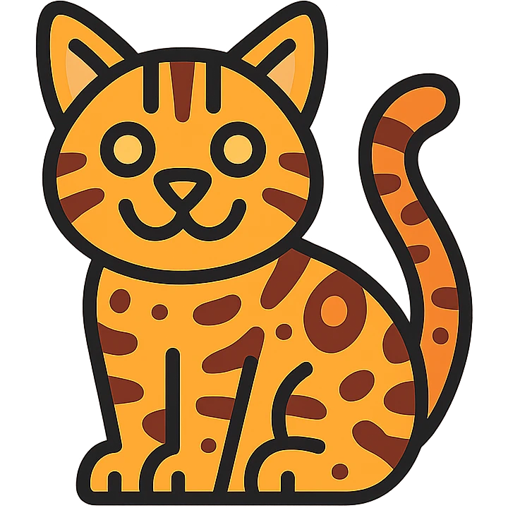 A smiling Bengal cat emoji