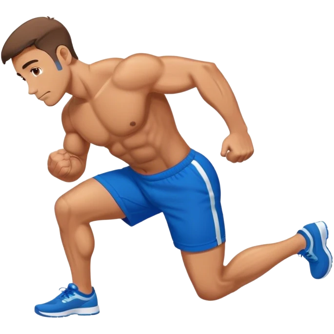 buff man blue shorts doing plank exercise emoji