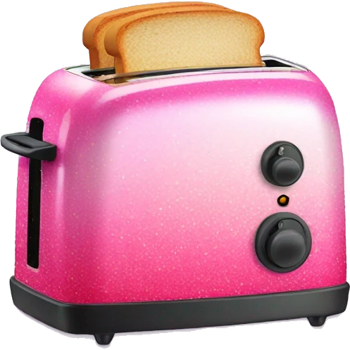 Pink ombre toaster with GLITTER and bread  emoji