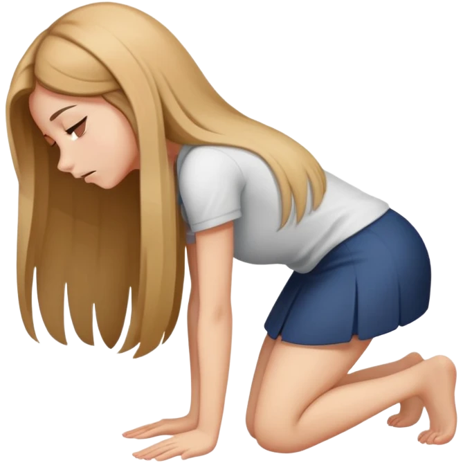 Girl bowing face down emoji