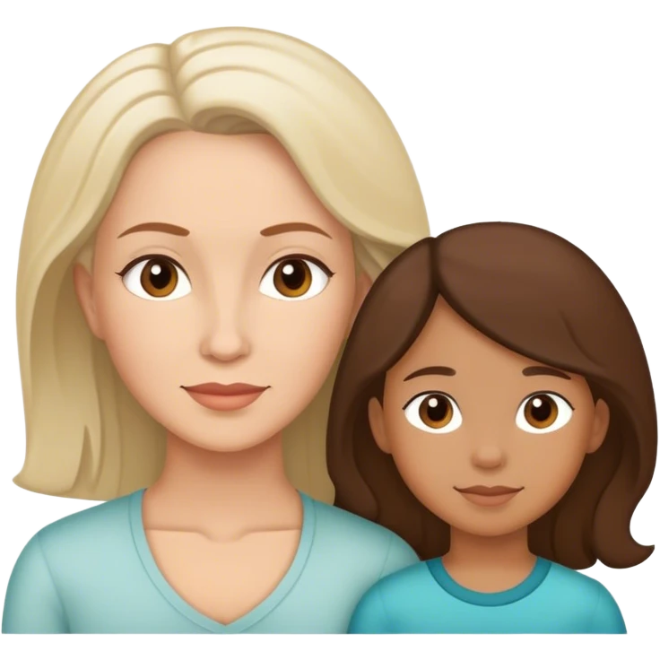 Madre blanca y hija morocha  emoji