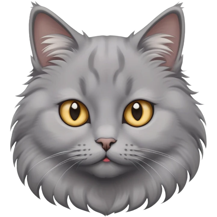 нарисуй красивого серого кота emoji