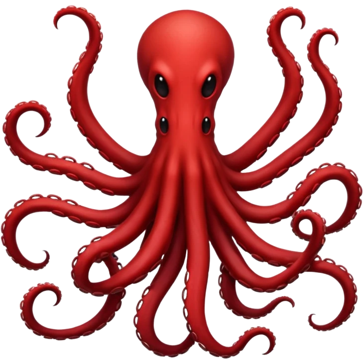 A dark shadow monster with long tentacle-like arms on a red sky background emoji
