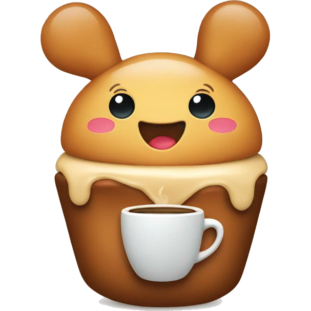 the heart holds a bun and coffee in its hands emoji