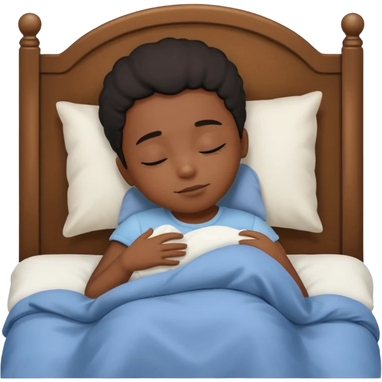 Black child in bed emoji