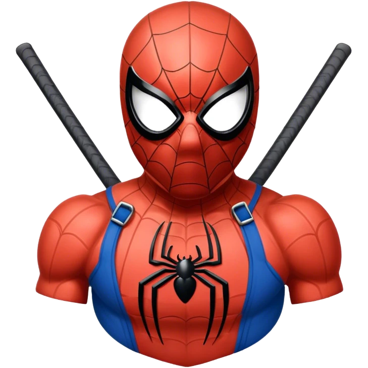 Muscular Spider-Man with hockey mask emoji