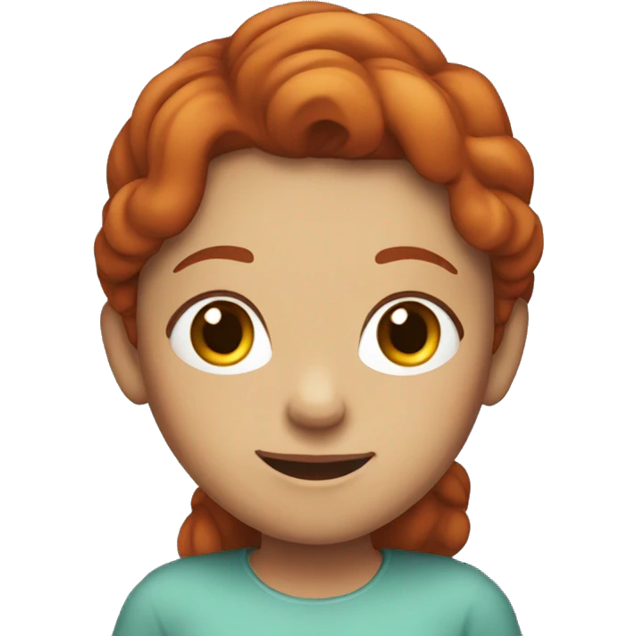 A girl who has long red hair, freckles and she is smiling emoji