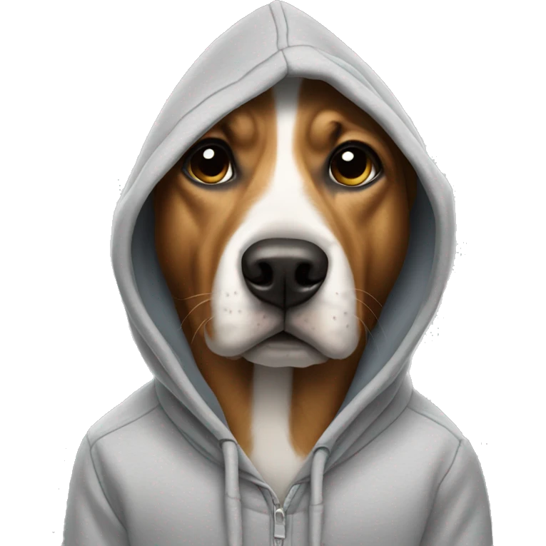 Dog wearing a hoodie emoji