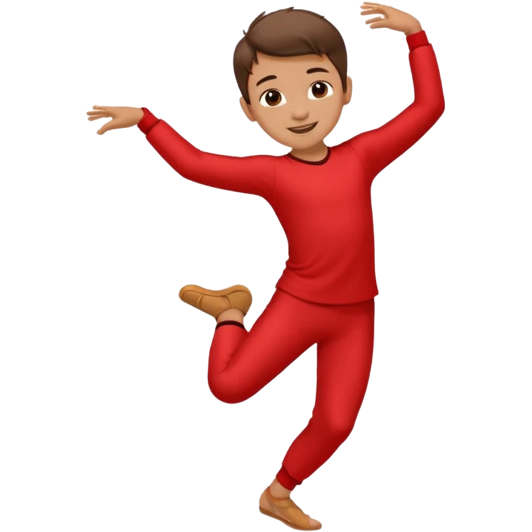 a boy is dancing with red outfit emoji