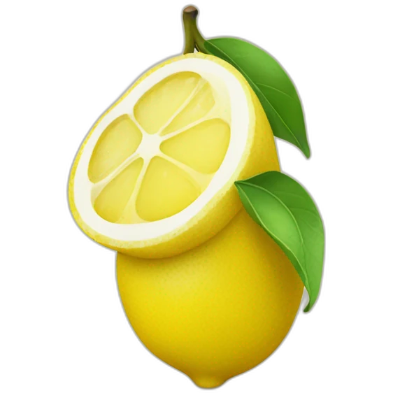 Anthropomorphic lemon in cartoon style emoji