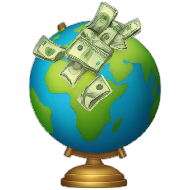 Globe with money emoji