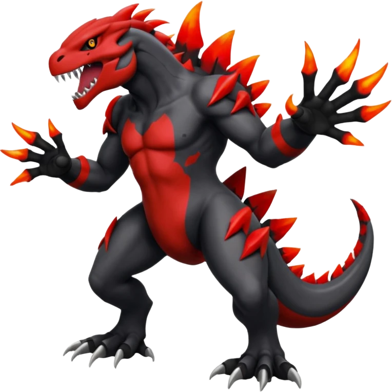 Darkrai-Groudon-Yveltal-Fakémon hybrid creature, full body emoji