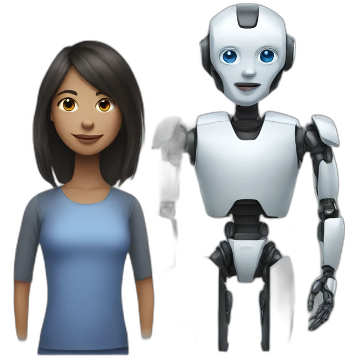 hybrid human and robot emoji