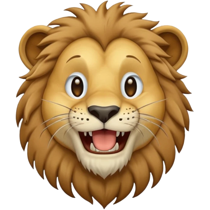 León desnutrido y flaco riéndose  emoji