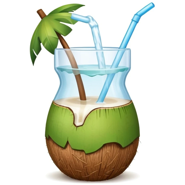 Coconut juice in a bottle emoji
