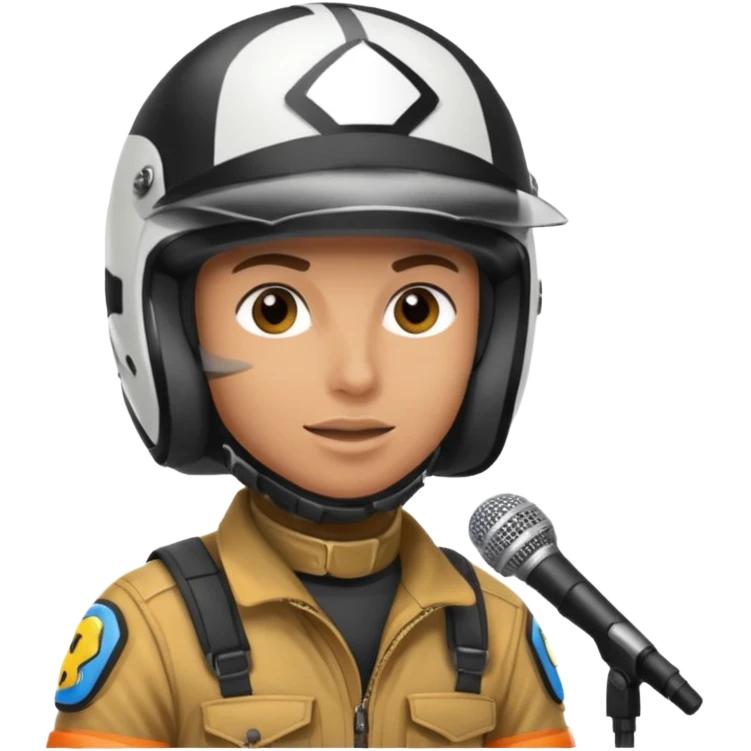 dirtbike rider being interviewed emoji