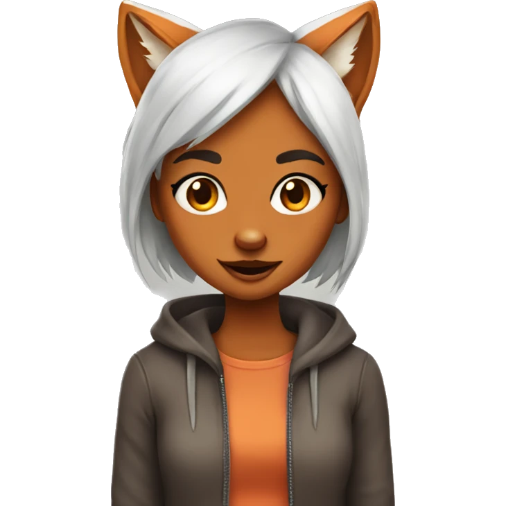 Cut cartoon fox girl emoji