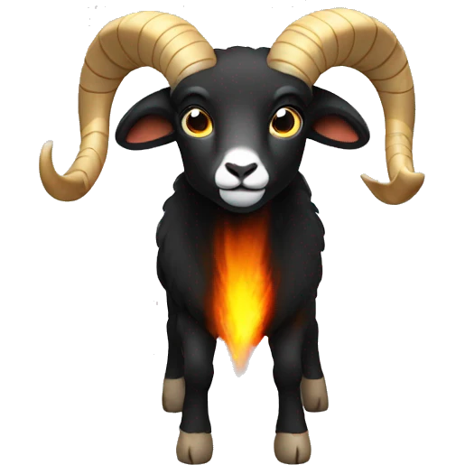 black Ram with fire horns  emoji