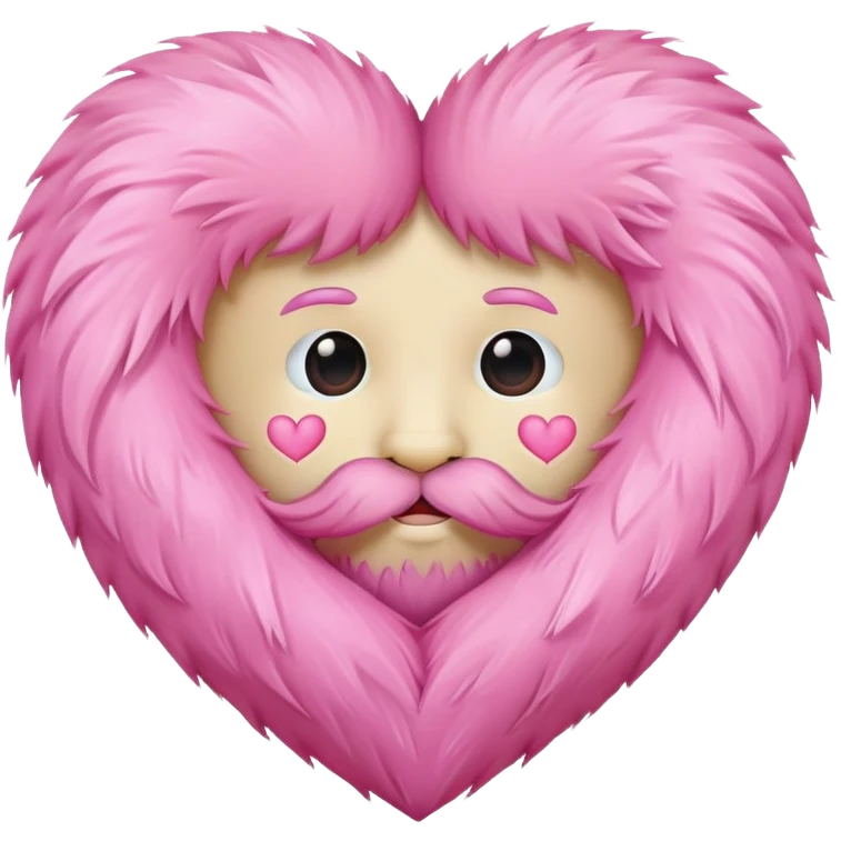 Beard huging a pink heart  emoji