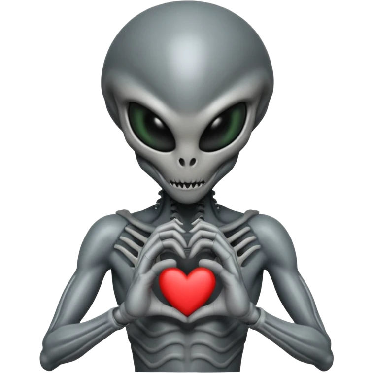 xenomorph making heart sign emoji