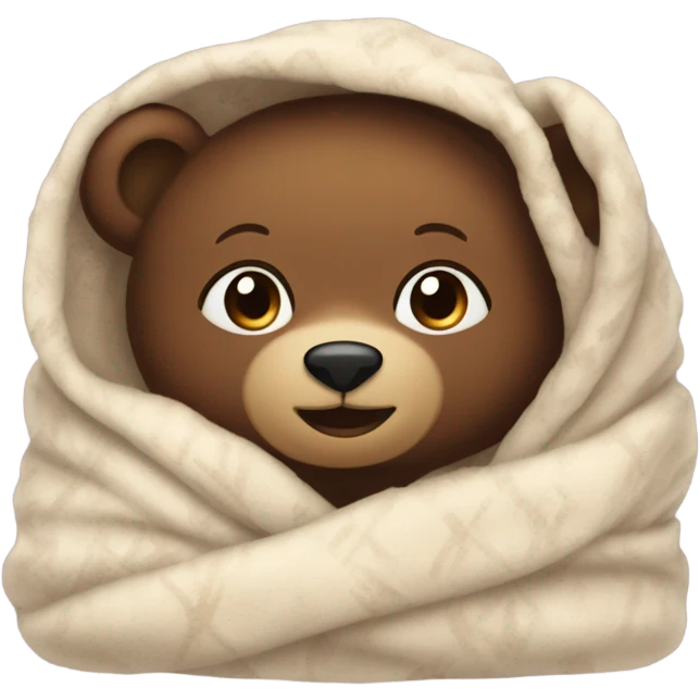 Cozy girl bear with blanket  emoji