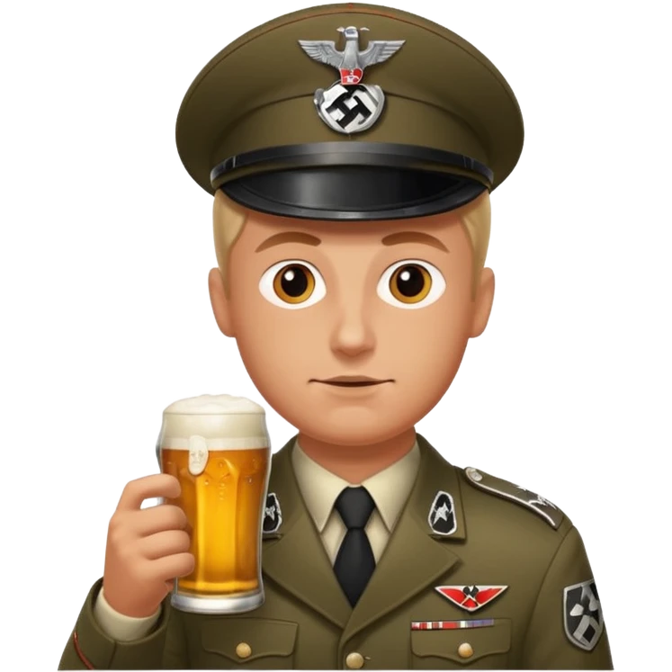 Nazi soldier drinking a beer emoji
