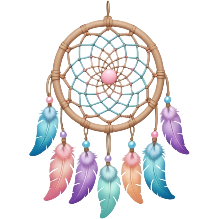 Mini pastel dreamcatcher with white wooden frame  emoji