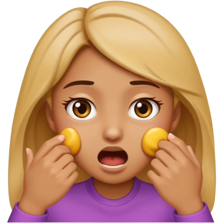 the girl emoji doing the choking emote emoji