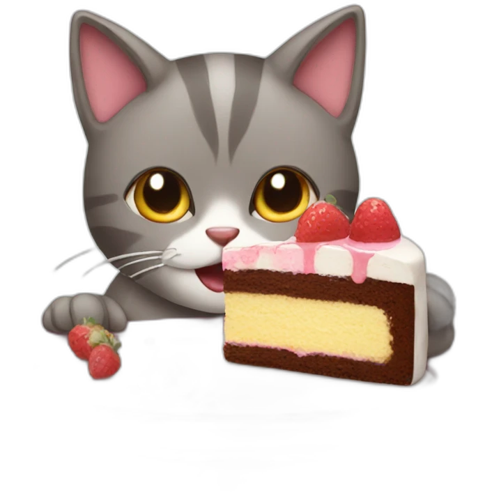cat eating cake emoji