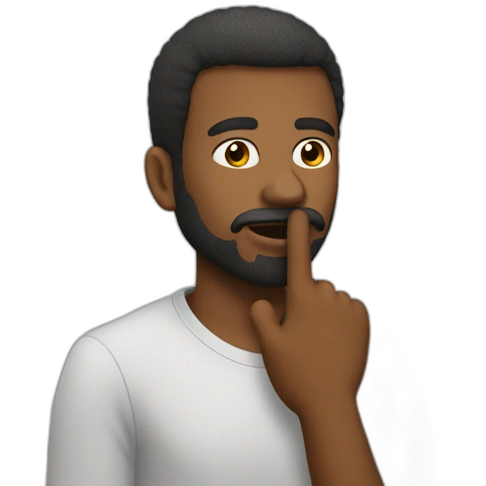 man with finger on lips emoji