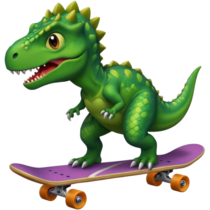 Dinosaur on a skateboard emoji