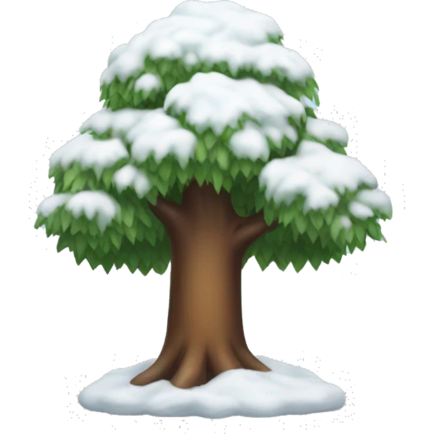 Tree with snow  emoji