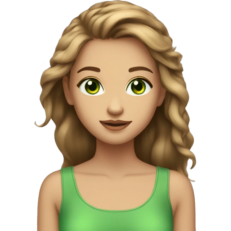 beautiful girl green eyes light brown haie emoji