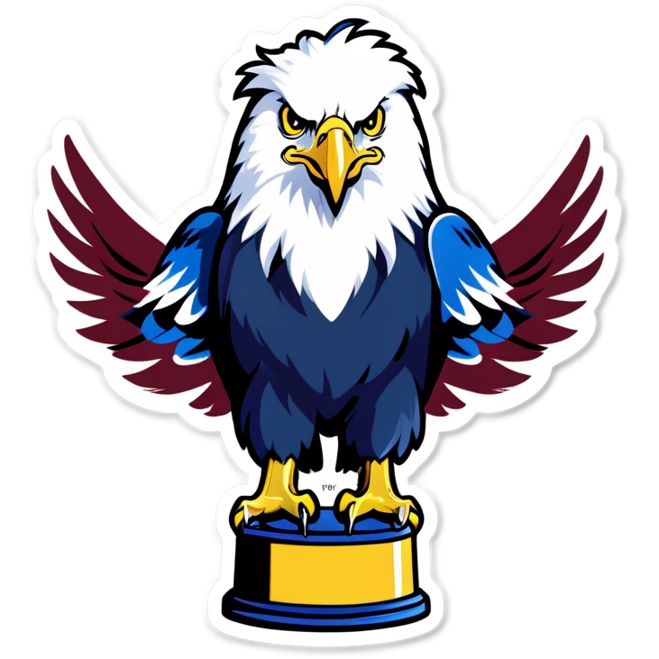 eagle on top of cheifs holding a trophy emoji