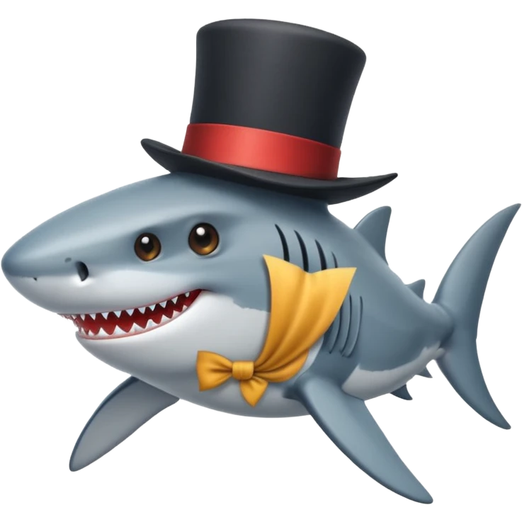Shark with a top hat emoji