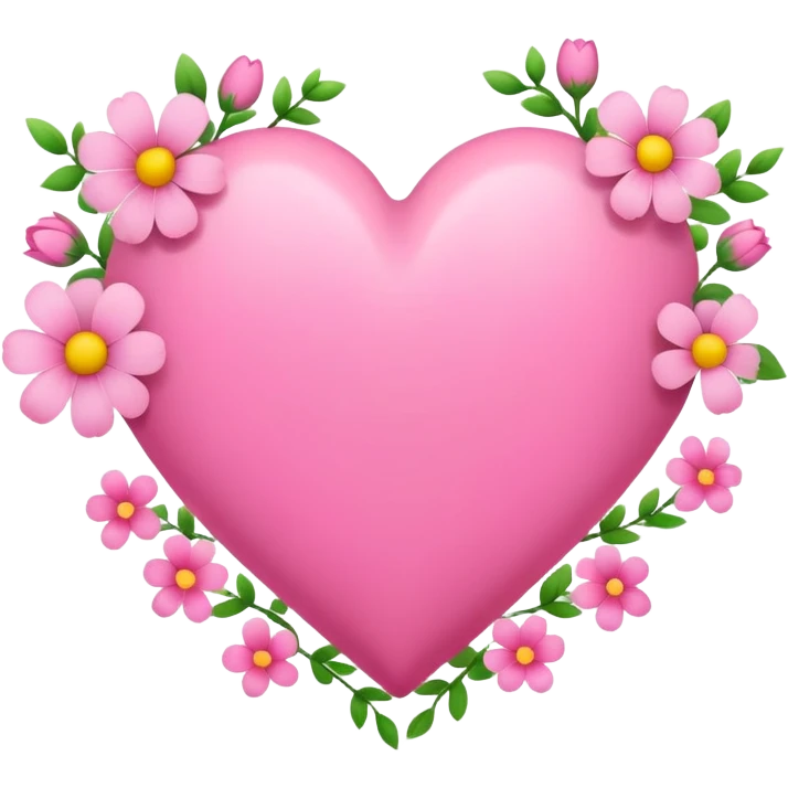 pink heart with flowers blooming out emoji