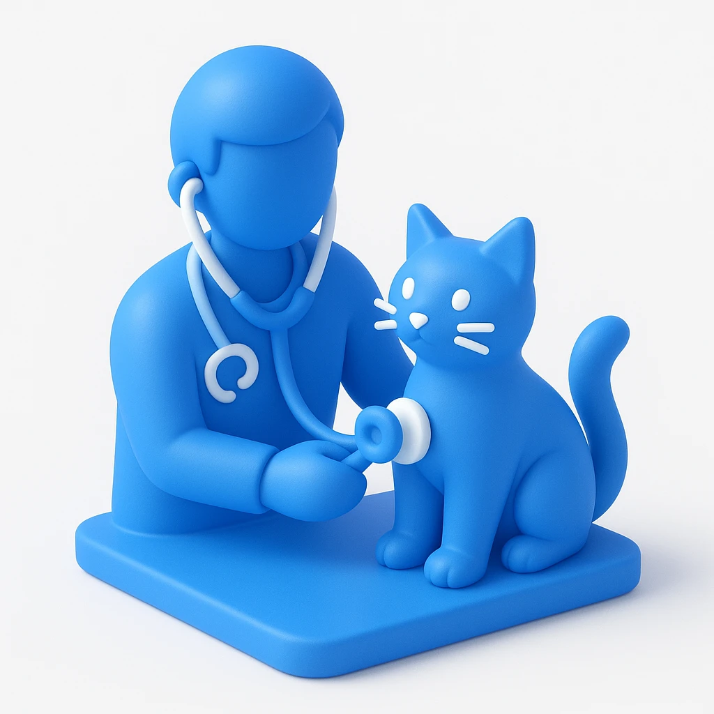 veterinarian examining a cat emoji