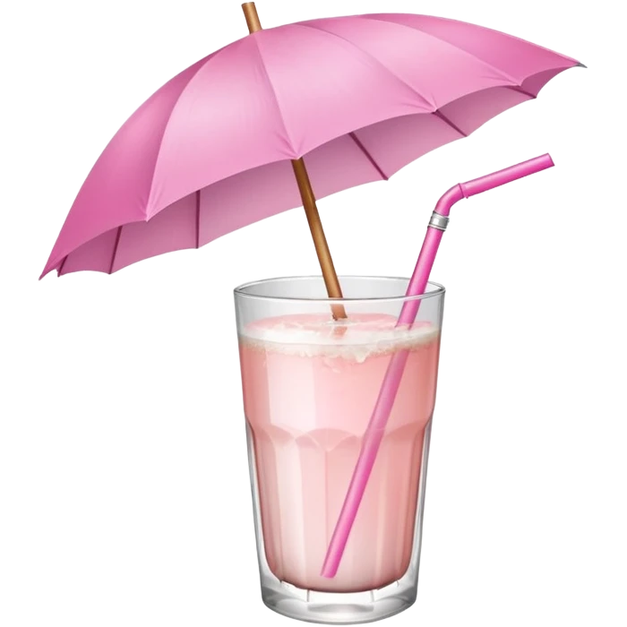 coconut drink with pink umbrella and a pink lined straw emoji
