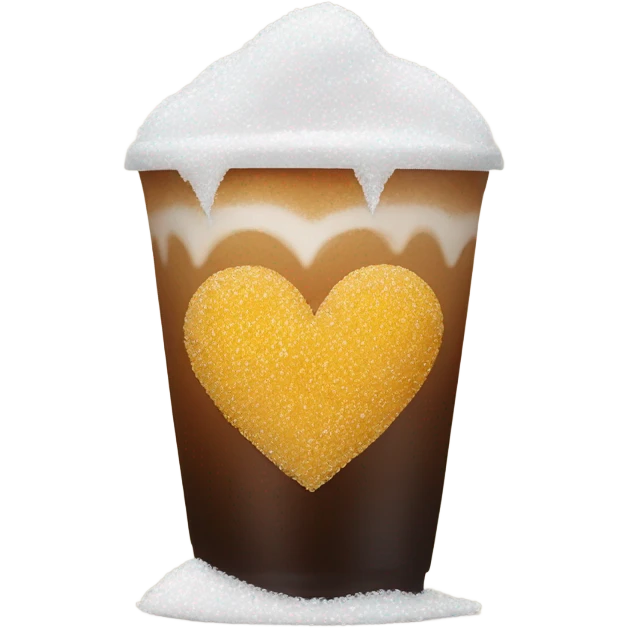 salting a heart over a cup of iced americano emoji