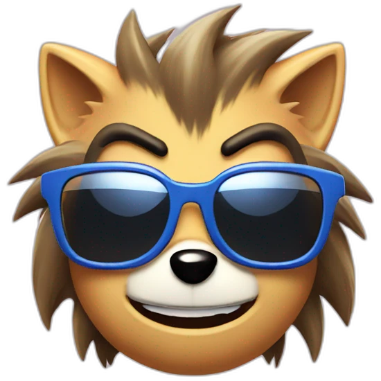 sonic the hedgehog with badass glasses emoji