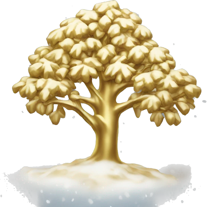A snowy gold tree  emoji