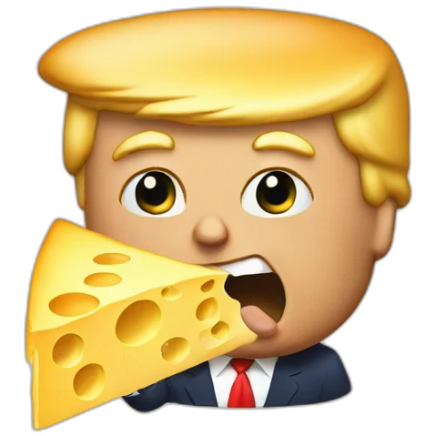 Trump eating cheese emoji
