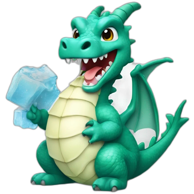 Un dragon qui mange une glace emoji