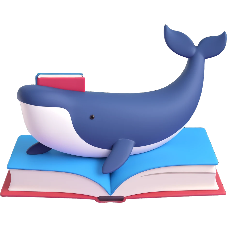 a whale lying on a book emoji