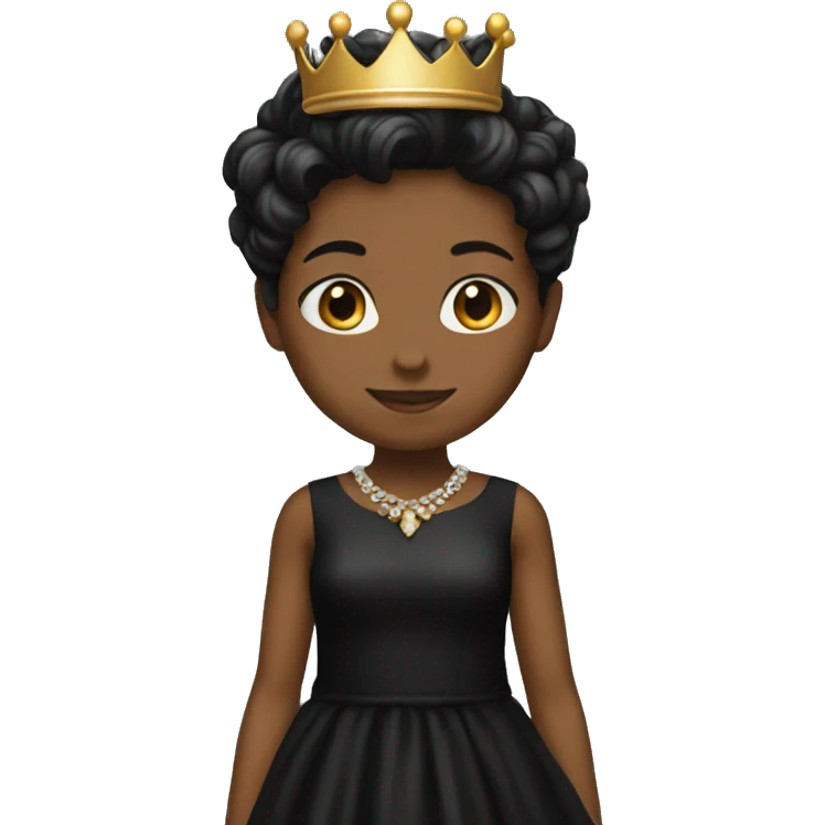 Black crown black dress emoji