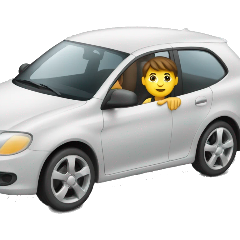 car with human driver emoji